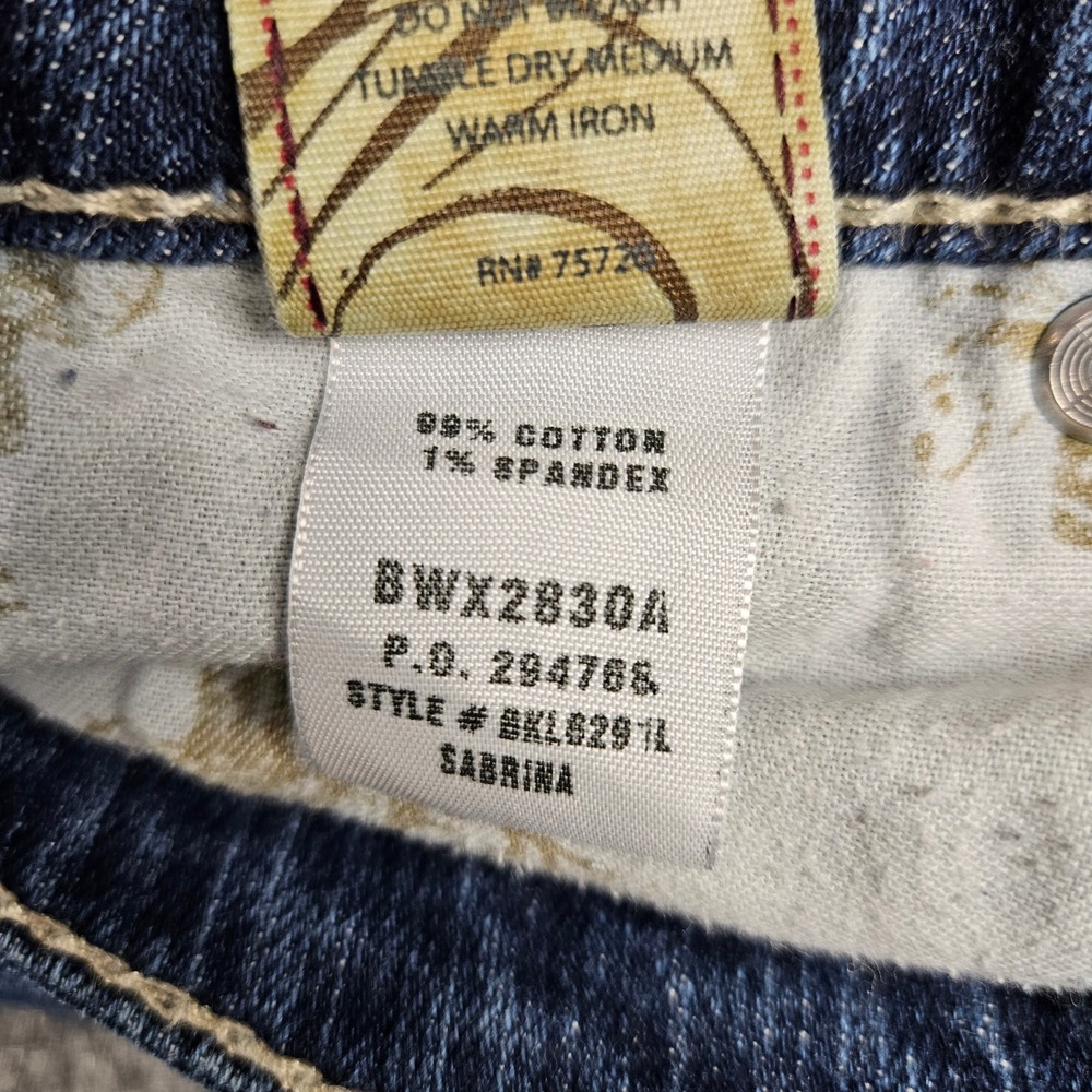 BKE Sabrina Bootcut Jeans Blue Distressed Low Rise 28x33.5 BKL8291L - Picture 5 of 12